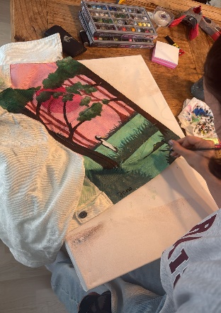 Everglades landscape detail on jacket front