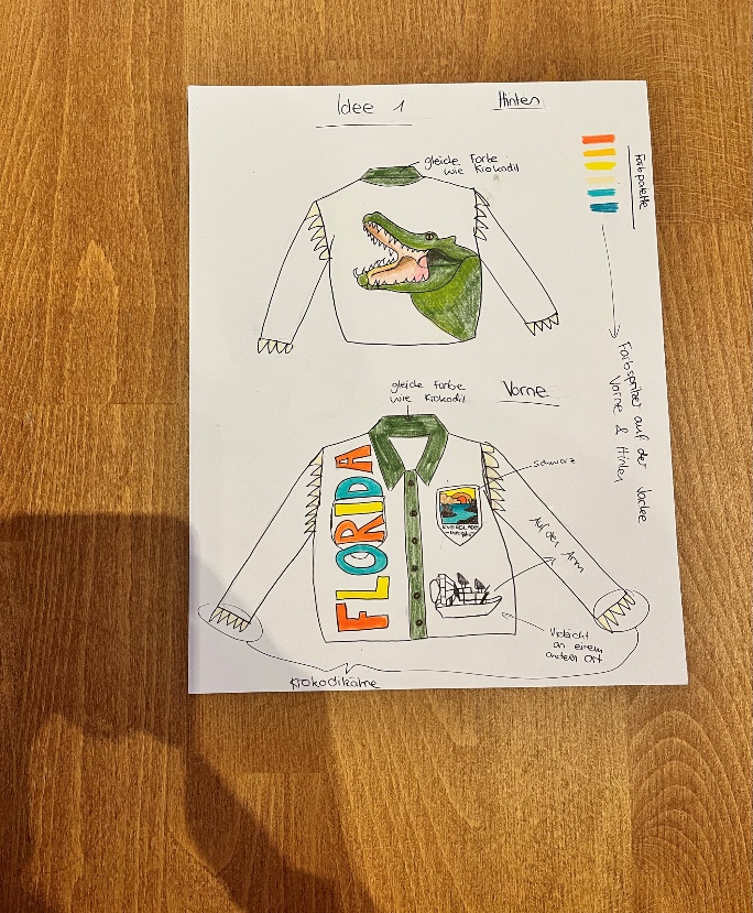 First sketch ideas for jacket design